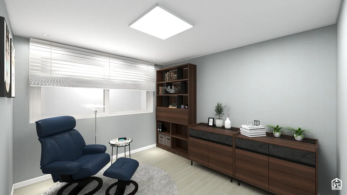 청수동 LGSK 아파트 50평 3D 시안 3D 시안 — 서재